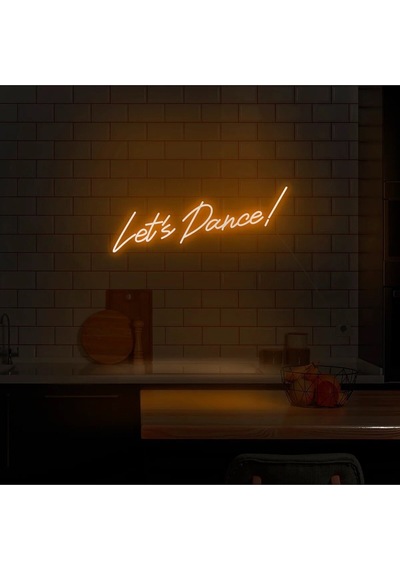 Let's Dance Yazılı Neon Tabela Turuncu