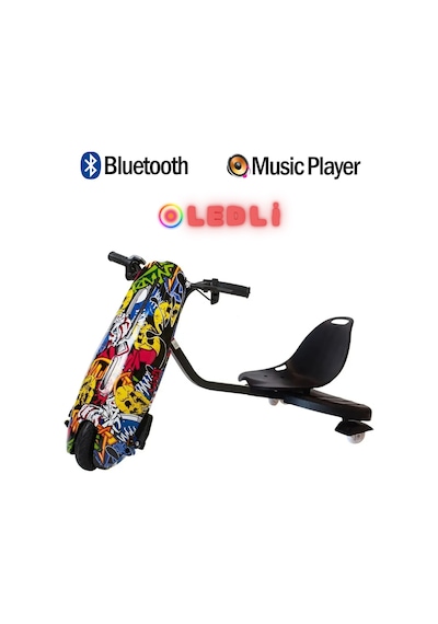 Citymate Drift Car Elektrikli Kaykay Bluetooth Dirift Kar Hoverboard Scooter + Koruma Ekipmanı D01