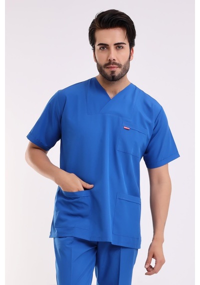 Zarf Yaka Erkek Tek Üst - 56 Saks Mavi-6356