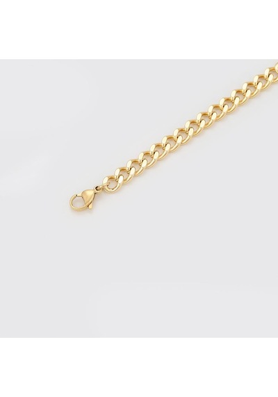 Zirkon Taşlı Modern Kilit Formlu 14 Ayar Altın Kaplama Kadın Bileklik Gold