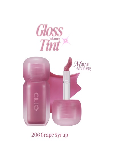 Pigmentli, Parlak Bitişli Dolgunlaştırıcı Lip Gloss Clıo Volumate Gloss 206 Grape Syrup