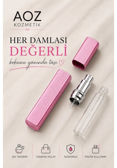 Pembe Parfüm Dolum Seti Doldurulabilir Mini Parfüm Şişesi Cep Parfüm Şişesi Taşınabilir Parfüm Şişesi 12ml