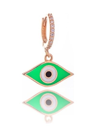 Greenish Eye Gümüş Küpe-341 Rose