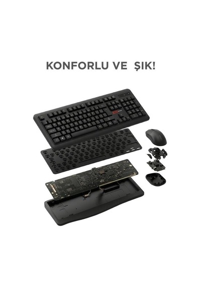 Premium Kablolu Q Klavye Mouse Seti Km290 Siyah Bağlantı Ofis Günlük Diğer