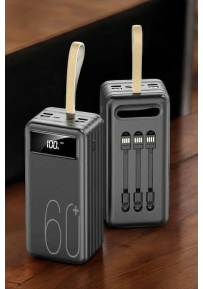 Powerbank 60.000 Mah 4 Portlu Uzun Şarj Süreli Dijital Göstergeli Çok Renkli 24119404