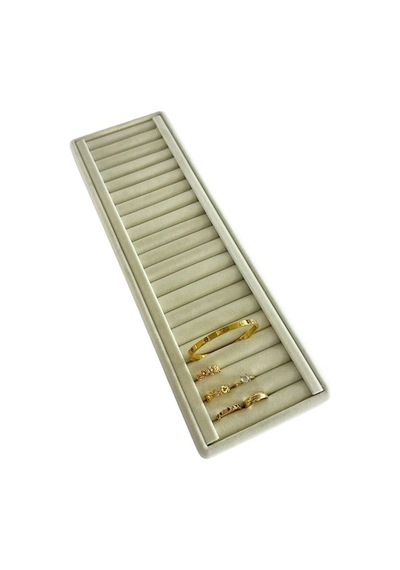 Yerli Üretim Süet Kumaş Krem Renk 35/11 Cm Kelepçe-bileklik Sergileme Standı Çok Renkli