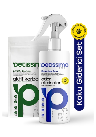 Petissimo Care Ultra Güçlü Kedi Kumu Koku Giderici Set - Aktif Karbon Ve Koku Giderici Sprey