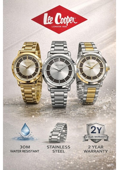 Lee Cooper Çelik Kordon 2 Yıl Garantili 3 Atm Suya Dayanıklı Kadın Kol Saati+bileklik F.g8037.m330 Gümüş