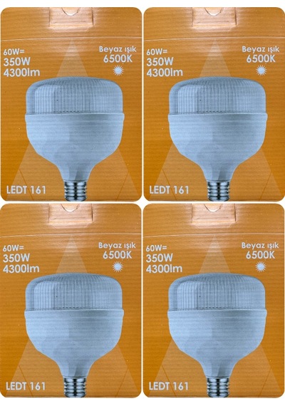 4 Adet Osaka 60w 350w Beyaz Işık E27 Duylu Kalın Duy Led Torch Ampul