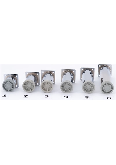 Azramutfak Alttan Ayarlı Ayak 6-8-10-12-15 Cm Dolap-Mobilya, Yuvarlak Metal