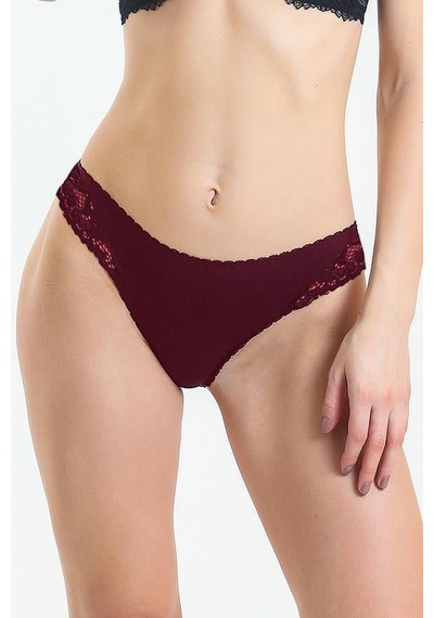 Magic Form 717 Kadın Önü Kumaş Arkası Dantel Külot-bordo Bordo