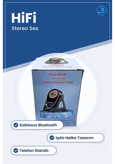 Bluetooth Hoparlör Kablosuz Masaüstü Işıklı Telefon Standlı Hifi