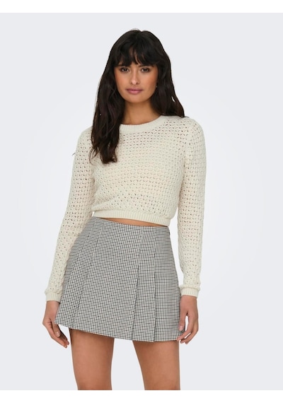 Only Onlmaura Lıfe Ls Back Detaıl O-neck Knt Kadın Beyaz Kazak - 15318340 Beyaz