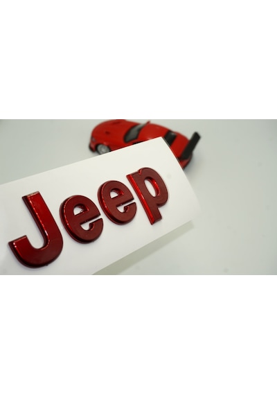 Jeep Kaput Bagaj 3M 3D Parlak Kırmızı Yazı Logo