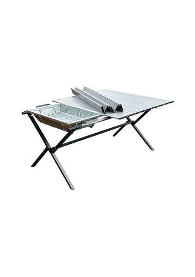 Ramses Grill Black , Katlanır Mangallı Katlanır Masa Gümüş