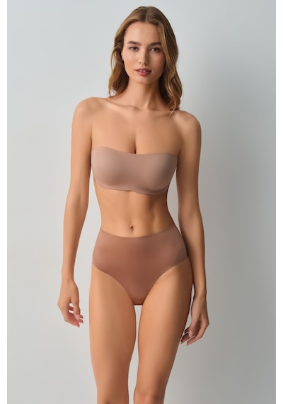 Suwen Invisible Yüksek Bel Lazer Kesim İz Bırakmayan Slip Külot Sw9930b272 Nude