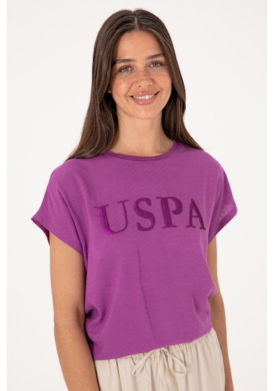 U.S. Polo Assn. Kadın Menekşe Bisiklet Yaka Tişört 50300777-VR037