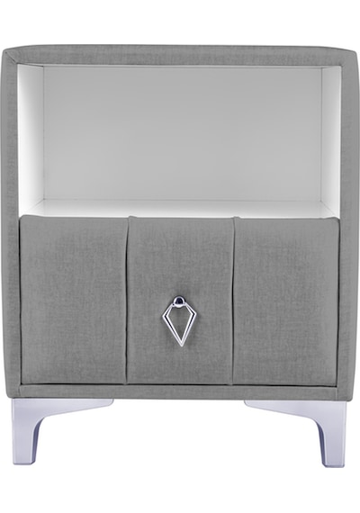 Singular Silver Iki Çekmeceli Açık Gri Komodin- Raflı Kumaş Döşemeli Yatak Odası Komodin Modeli Singular Silver Iki Çekmeceli Açık Gri Komodin- Raflı Kumaş Döşemeli Yatak Odası Komodin Modeli