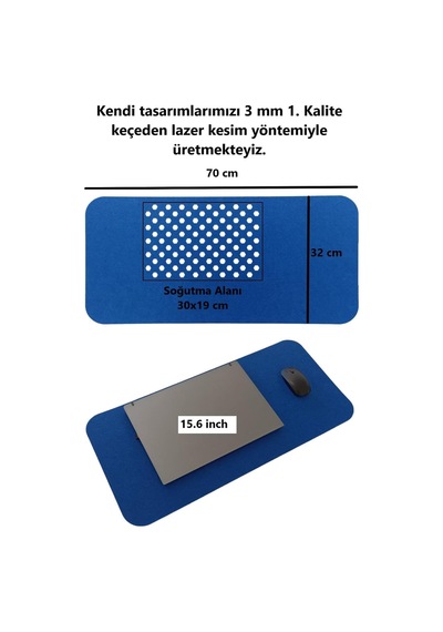 Keçe Masa Üstü Mouse Pad Ve Bilgisayar Düzenleyici 70x32 Cm Antibakteriyel Mat, Doğal Keçe Mat, Masa Koruyucu Altlık, Ofis Ve Ev İçin Minimalist Tasarım Mavi Beyaz - Çok Renkli Keçe Masa Üstü Mouse Pad Ve Bilgisayar Düzenleyici 70x32 Cm Antibakteriyel Mat, Doğal Keçe Mat, Masa Koruyucu Altlık, Ofis Ve Ev İçin Minimalist Tasarım Mavi Beyaz - Çok Renkli