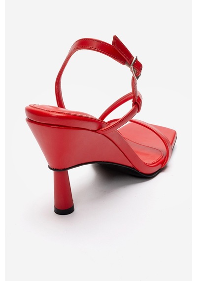 Luvishoes Jolene Kırmızı Cilt Kadın Topuklu Ayakkabı