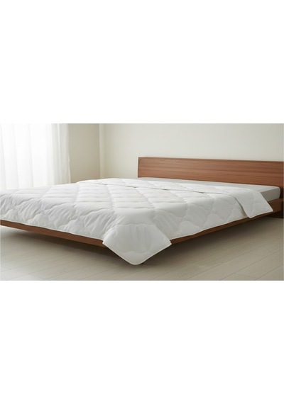 Kapitone Dolgulu Çift Kişilik Yorgan 195x215 Cm Beyaz
