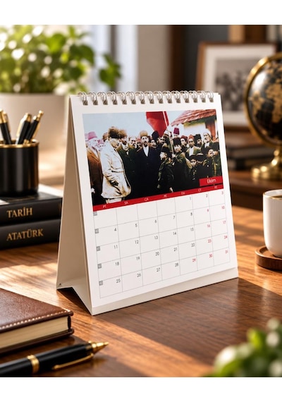 Keskin Color 2027 Üçgen Masa Takvimi 15x15 Cm Atatürk