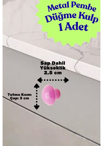 Klc Metal Yuvarlak Pembe Düğme Kulp Çocuk Odası, Mutfak Ve Dolap İçin Modern Çekmece Kulbu Kulpları Pembe Pembe
