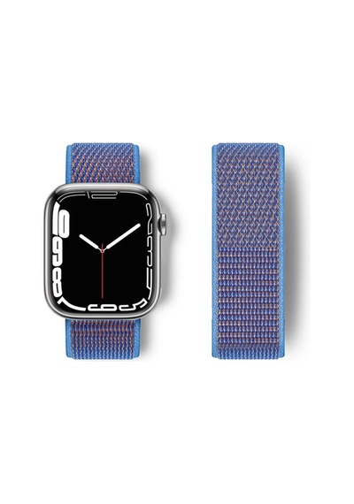 Apple Watch 42mm Uyumlu Hasırlı Cırtcırtlı Kordon - Mor