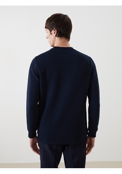 Lcw Vision Lacivert Bisiklet Yaka Uzun Kollu Erkek Sweatshirt