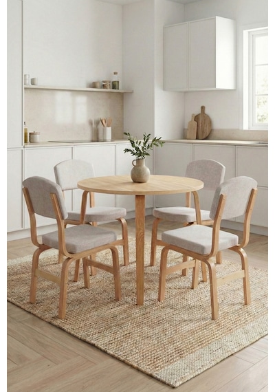 Vilinze Ege Sandalye Demre Yuvarlak Ahşap Mdf Mutfak Masası Takımı - 90x90 Cm Diğer Vilinze Ege Sandalye Demre Yuvarlak Ahşap Mdf Mutfak Masası Takımı - 90x90 Cm Diğer