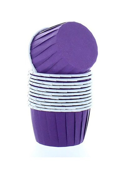 50'li Mor Muffin Kek Kalıbı , Kek Kapsülü Cupcake Kalıbı , Airfryer Uyumlu Plastik Mor Diğer
