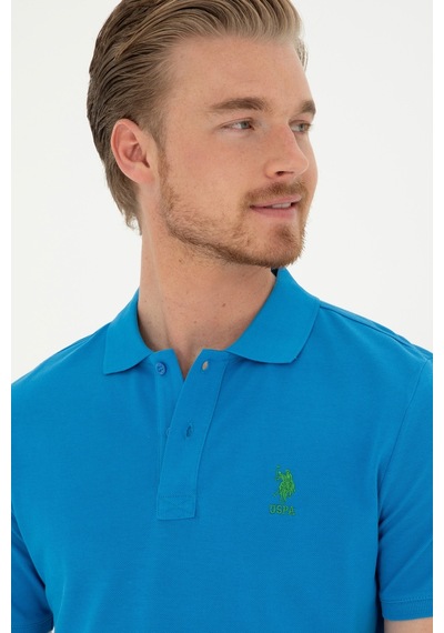U.S. Polo Assn. Erkek Slim Fit Polo Yaka Saks Basic Tişört 50279613-VR045