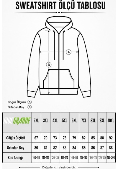 Moc Grande Mocgrande Büyük Beden Unisex Kapüşonlu 3ip Sweat 11701 Kırmızı