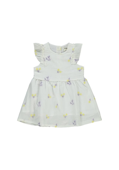 Civil Baby Çiçek Nakışlı 6-18 Ay Elbise Ekru