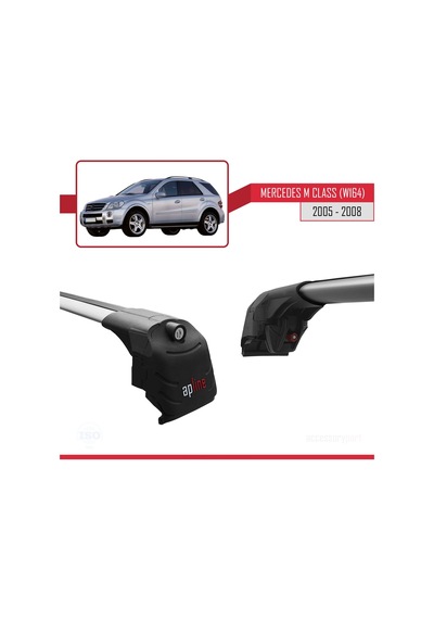 Mercedes M Class W164 2005-2008 Arası İle Uyumlu Ace-2 Ara Atkı Tavan Barı Gri