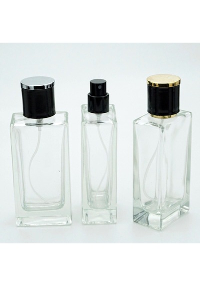 Parfüm Şişesi 50 Ml 10 Adet Şeffaf Dikdörtgen Spreyi Aparat Ile Kapatılan-kolay Kapama Model