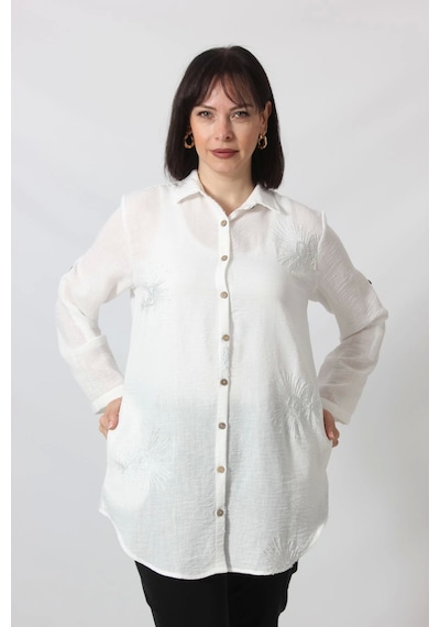 Moda Berray Bb-092 Beyaz Gümüş Yaldızlı Güneş Desenli Kolu Apoletli Yandan Cepli Tunik Gömlek Kadın Büyük Beden Beyaz Moda Berray Bb-092 Beyaz Gümüş Yaldızlı Güneş Desenli Kolu Apoletli Yandan Cepli Tunik Gömlek Kadın Büyük Beden Beyaz