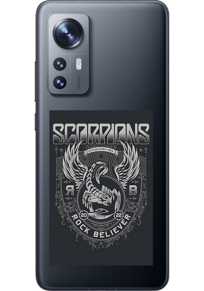 Xiaomi Mi 12 Uyumlu Şeffaf Kılıf Scorpions Tasarımlı