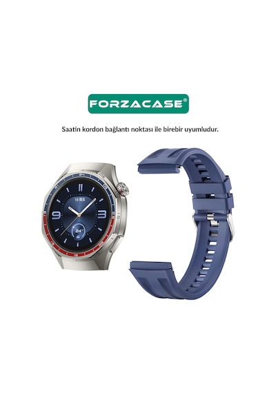 Forzacase Huawei Watch Gt 6 Pro 46mm İle Uyumlu Özel Tasarım Tokalı Silikon Kordon Kayış - Fc1175