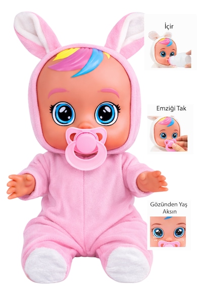 Ağlayan Ve Konuşan Et Bebek 20 Cm Su İçen Bebek Oyuncağı 3+ Yaş Gül Pembe