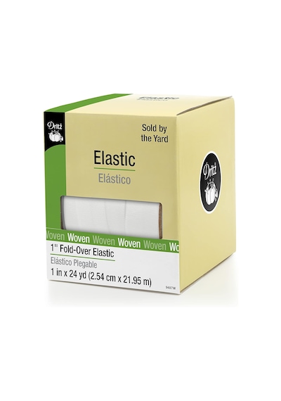 Dritz 9487w Katlanır Dokuma Elastik, 3,5 Cm X 24 Yard, Beyaz