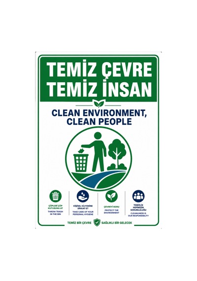 Temiz Çevre Temiz İnsan 50x70cm Pvc Isg Levha