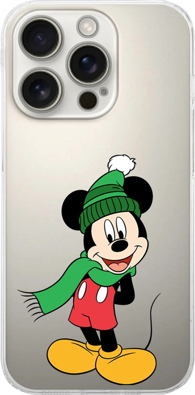Apple Uyumlu iPhone 16 Pro İle Mickey Mouse 7 Baskılı Kamera Korumalı Şeffaf Kılıf