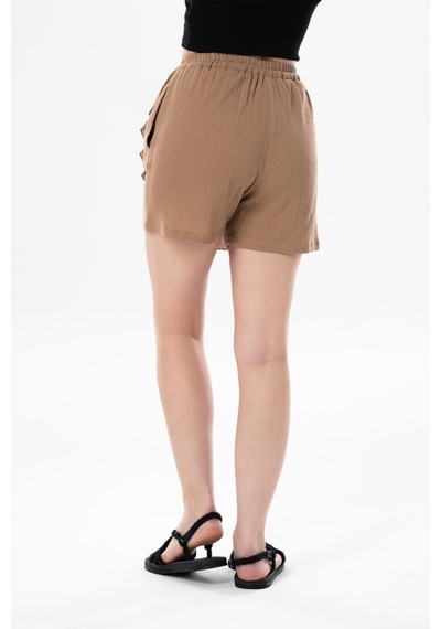 Eliş Şile Bezi Ada Şile Bezi Yazlık Şort Etek Camel Cml-camel Camel
