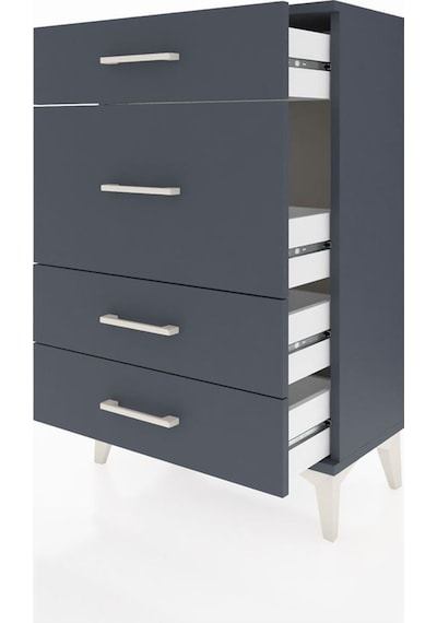 Arges Komodin 4 Çekmeceli 60x30x96 Antrasit-antrasit Antrasit
