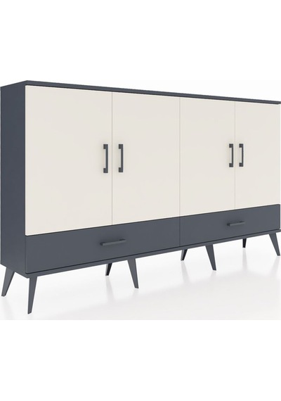 Arges Konsol 6 Raflı 2 Çekmeceli 4 Kapaklı 176x30x99 Antrasit-ayt Antrasit-aytaşı/antrasit Arges Konsol 6 Raflı 2 Çekmeceli 4 Kapaklı 176x30x99 Antrasit-ayt Antrasit-aytaşı/antrasit
