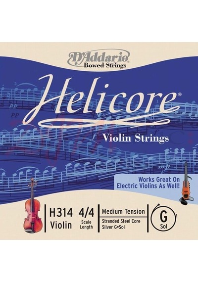 D'addario H314 Helicore Tek Keman Sol G Teli 4/4 Gümüş Sarım İle Zengin Alt Frekanslar Hassas Duyarlılık Ve Dengeli Tonal Yapı