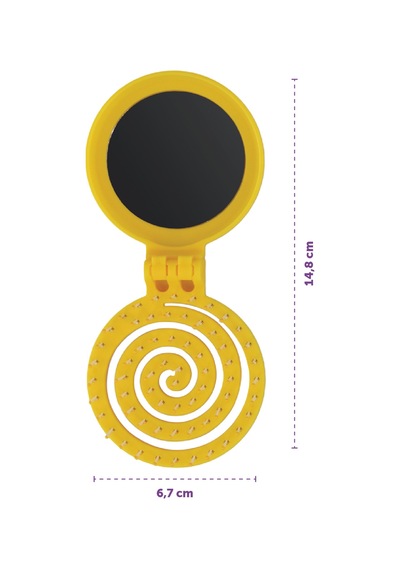 Beauty Makaron X Sw. Smiley Saç Fırçası - 3d Esnek, Aynalı, Çanta Boy - Compact Detangler Sarı