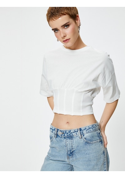 Koton Crop Korse Detaylı Tişört Kısa Kollu Bisiklet Yaka Pamuklu Ekru 4sal10198ık 4SAL10198IK010 Ekru Koton Crop Korse Detaylı Tişört Kısa Kollu Bisiklet Yaka Pamuklu Ekru 4sal10198ık 4SAL10198IK010 Ekru