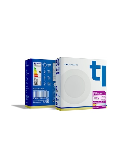 Redeem Plus C10W Downlight, Titreşimsiz, Göz Konforu, 678 Lümen, Tatlı Beyaz, 3500 Kelvin Beyaz